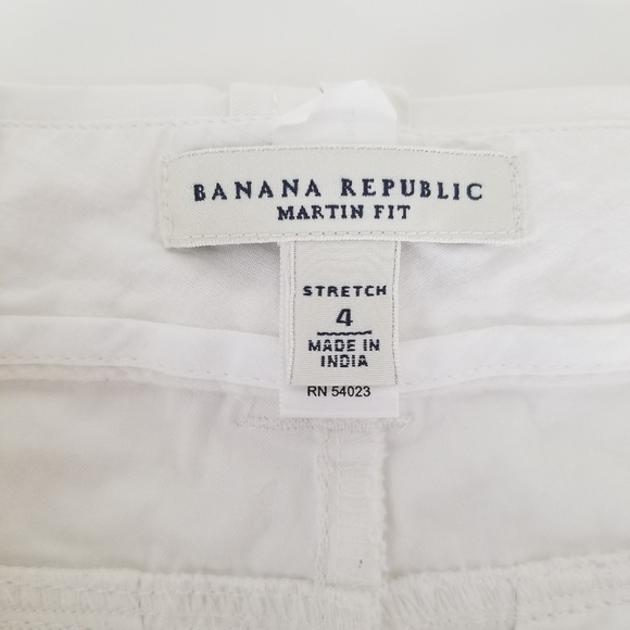 Banana Republic Martin Fit Flared Leg Cotton White Pant Stretch Size 4 - Picture 12 of 15